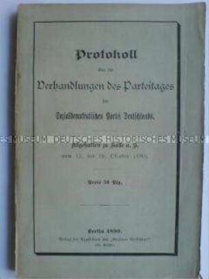 Protokoll des Parteitages der SPD 1890