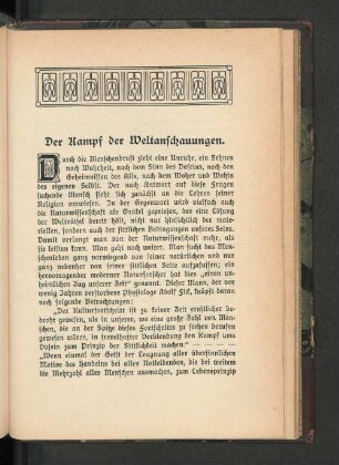 Der Kampf der Weltanschauungen