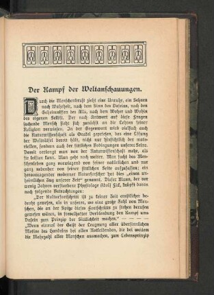 Der Kampf der Weltanschauungen