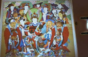 Religiöses Gemälde in der buddhistischen Pohyon-sa-Tempelanlage