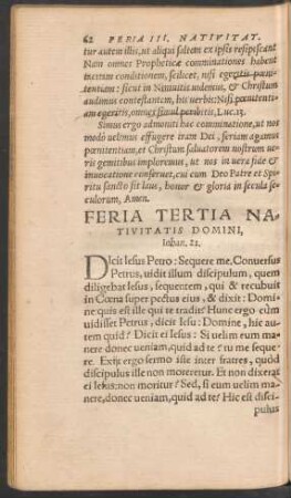 Feria Tertia Nativitatis Domini ...