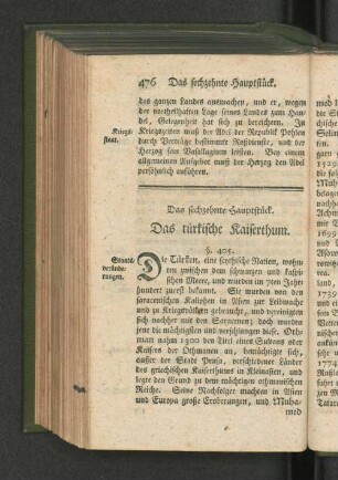 Das sechzehente Hauptstück. Das türkische Kaiserthum.