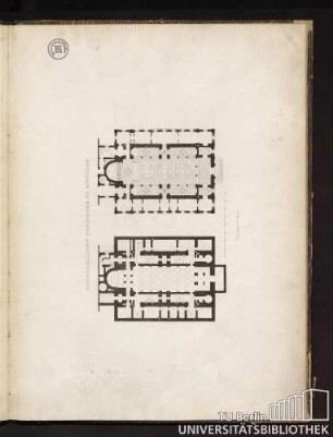 Allerheiligen Hofkirche zu München. [Grundrisse Souterrain und Parterre.]