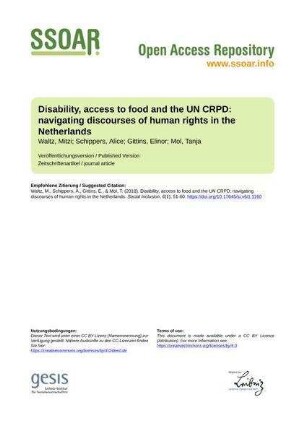 Disability, access to food and the UN CRPD: navigating discourses of human rights in the Netherlands