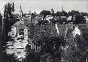 Blick vom Grabbe Gymnasium Richtung Weerthplatz und Meierstraße. Detmold. Sammlung Starke