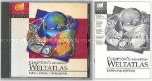 CD-ROM "Compton's interaktiver Weltatlas" mit Bedienungsanleitung