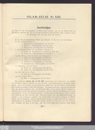 Islam-Atlas Nr XIII. Aserbeidjan
