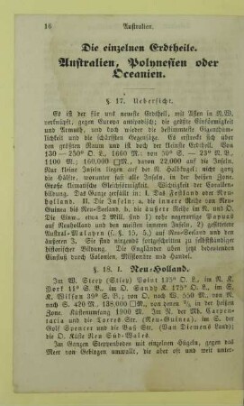 Die einzelnen Erdtheile