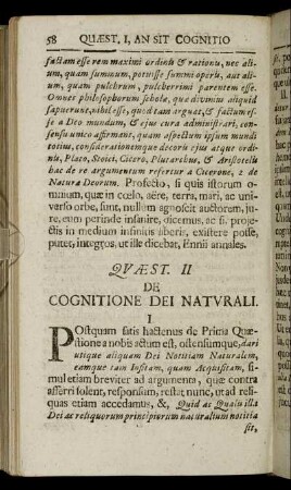 Quæst. II, De Cognitione Dei Naturali