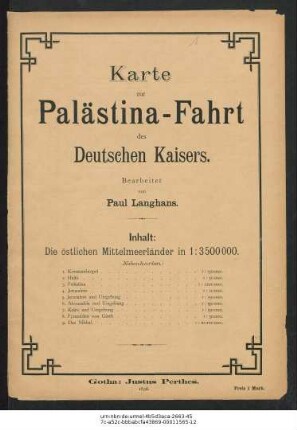 Die Palästina-Fahrt des deutschen Kaisers