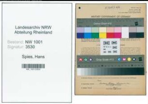 Entnazifizierung Hans Spies, geb. 01.04.1901 ()