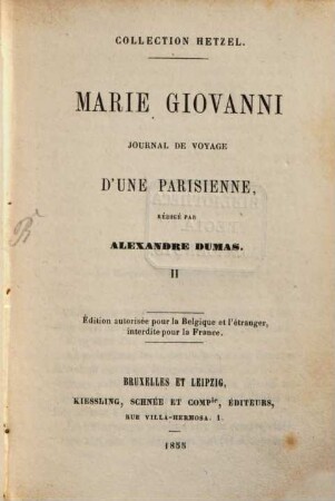 Marie Giovanni : Journal de voyage d'une Parisienne, 2