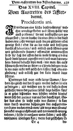 Das XVIII. Capitel. Vom Austretten des Affter-darms. Procidentia ani.