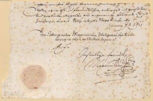 Kurfürst Maximilian I. von Bayern (1573 - 1651) Autographen: Briefe von Kurfürst Maximilian I. an verschiedene Adressaten - BSB Autogr.Cim. Maximilian . 19, Kurfürst Maximilian I. von Bayern (1573 - 1651) Autographen: Brief von Kurfürst Maximilian I. an N. N. - BSB Autogr.Cim. Maximilian .19