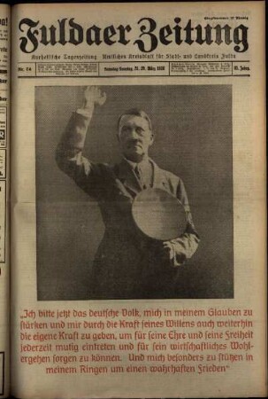 Erste Ausgabe vom Sonntag, den 29. März 1936.