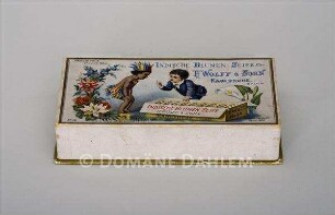 Schachtel für "Indische Blumen-Seife" der Firma "F. WOLFF & SOHN"