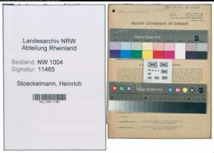 Entnazifizierung Heinrich Stoeckelmann , geb. 01.11.1899 (Bauarbeiter)
