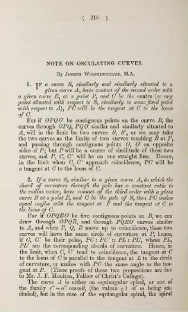 Note on osculating curves.