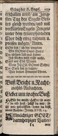 Buß Beicht u. Nachtmahls-Andachten.