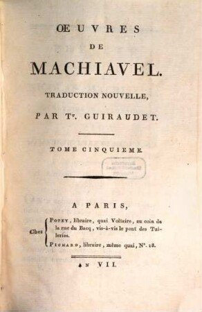 Oeuvres De Machiavel, 5