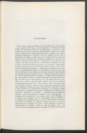 Conclusión : [La evolución argentina durante la época de Rosas, comparada con la evolución social en el resto de América, principalmente en Chile]