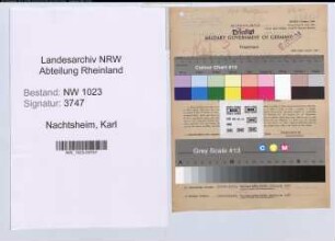 Entnazifizierung Karl Nachtsheim , geb. 20.05.1887 (Telegrafeninspektor)