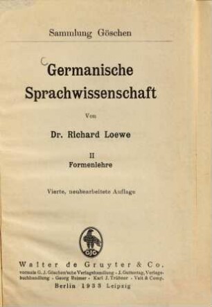 Germanische Sprachwissenschaft, 2. Formenlehre