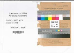 Entnazifizierung Josef Wapniarz , geb. 23.10.1903 (Spediteur)