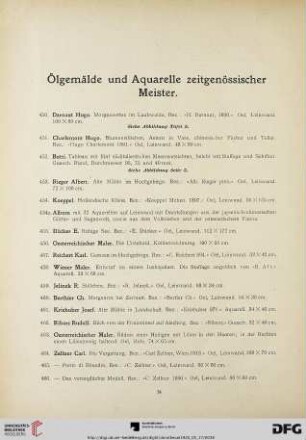Ölgemälde und Aquarelle zeitgenössischer Meister (Nr. 450-559)