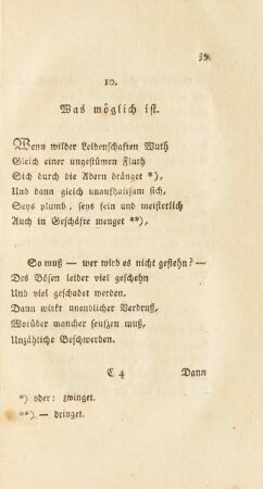 10. Was möglich ist.