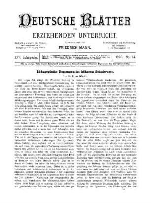 Pädagogische Regungen im höheren Schulwesen