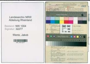 Entnazifizierung Jakob Wentz , geb. 26.06.1897 (Monteur)