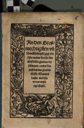 An den Großmechtigsten vn[d] Durchlüchtigste[n] adel tütscher nation das sye den christlichen glauben beschirmen, wyder den zerstörer des glaube[n]s christi, Martinu[m] luther, eine[n] v[er]fierer der einfeltige[n] christen