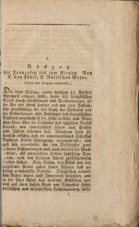1. Rückzug der Franzosen bis zum Niemen.