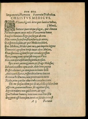 Syn Theō. Impotentia Humana Potentia Diabolica. Christus Medicus.