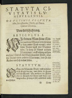 Statuta Civitatis Luneburgensis.