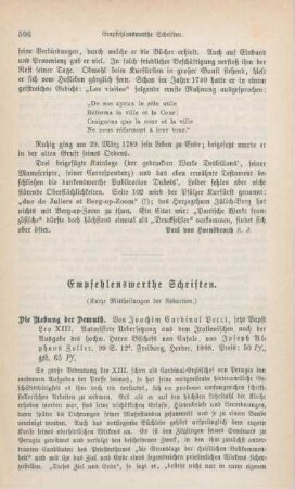 596-605 Empfehlenswerthe Schriften