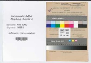 Entnazifizierung Hans Joachim Hoffmann, geb. 19.10.1909 (Verw.Angest.)