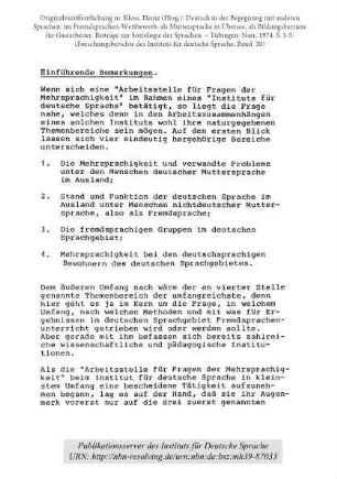 Einführende Bemerkungen