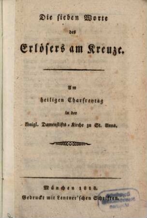 Die sieben Worte des Erlösers am Kreuze