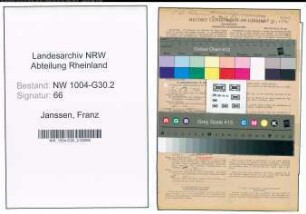 Entnazifizierung Franz Janssen , geb. 08.04.1898 (Angestellter)
