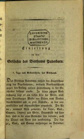 Geschichte des Bisthums Paderborn, 1