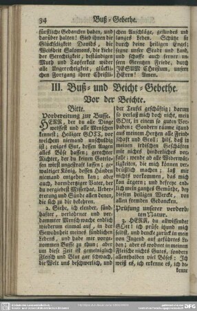 III. Buß- und Beicht-Gebethe