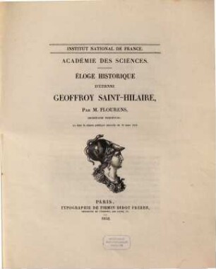 Eloge historique d'Etienne Geoffroy Saint-Hilaire : lu dans la séance annuelle du 22 mars 1852
