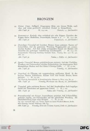 Bronzen (Nr. 93-122)