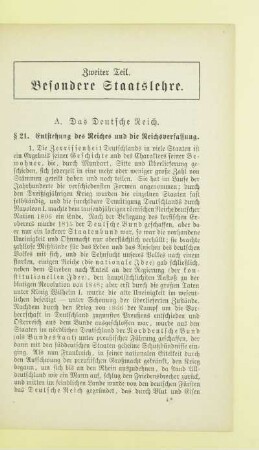 Zweiter Teil. Besondere Staatslehre