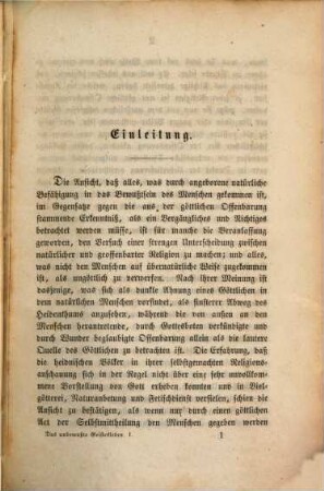 Das unbewußte Geistesleben und die göttliche Offenbarung : ein Versuch durch genauere Kenntniß der menschlichen Seele Religion und Wissenschaft zu versöhnen, 1