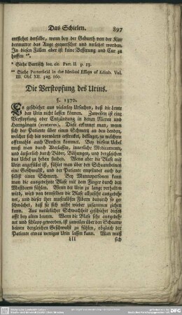 Die Verstopfung des Urins