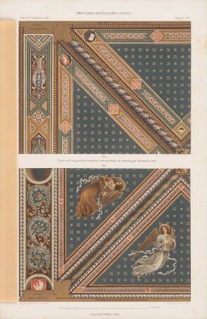 Palazzo Pubblico, Siena: Ansicht Gewölbe (aus: Atlas zur Zeitschrift für Bauwesen, hrsg. v. G. Erbkam, Jg. 11, 1861) Spielberg