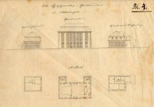 Öhringen, Hofgartenbauten. Gezeichnet von F. Pabst. Federzeichnung.